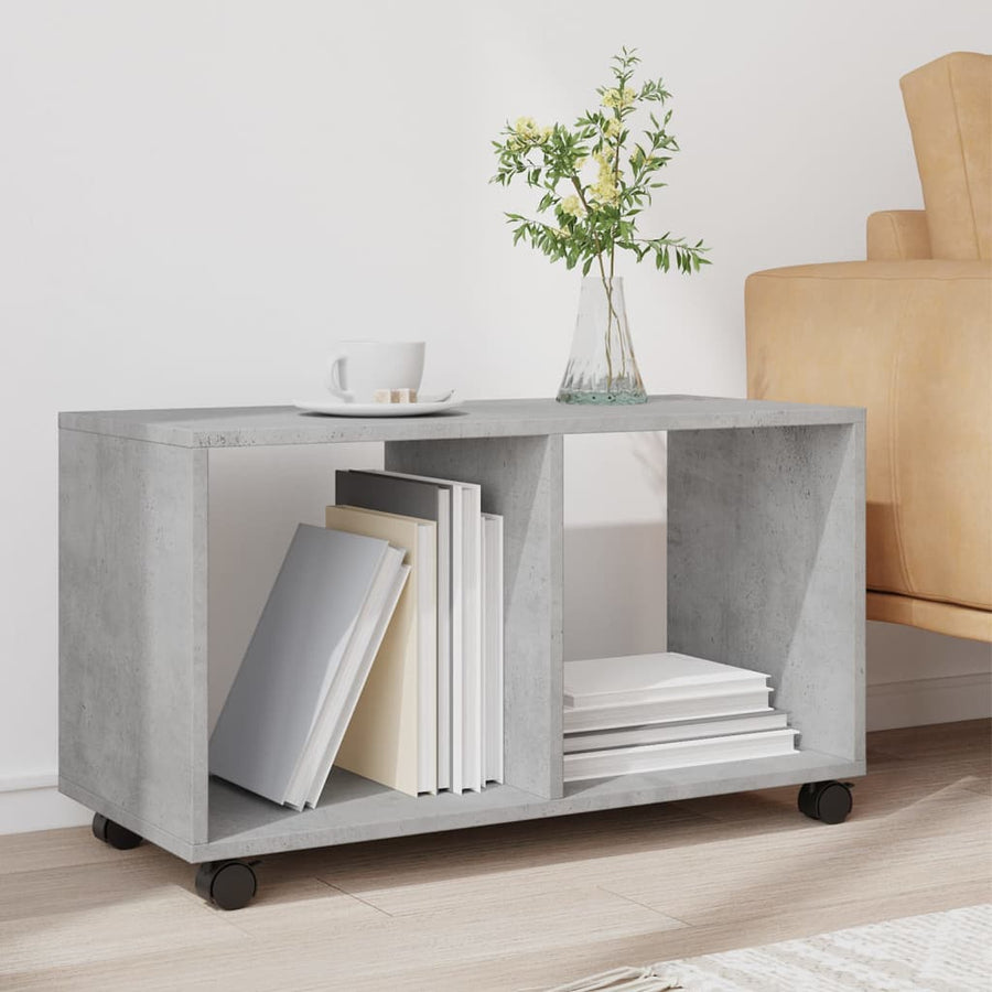 Rolkast 72x33x42,5 cm bewerkt hout betongrijs