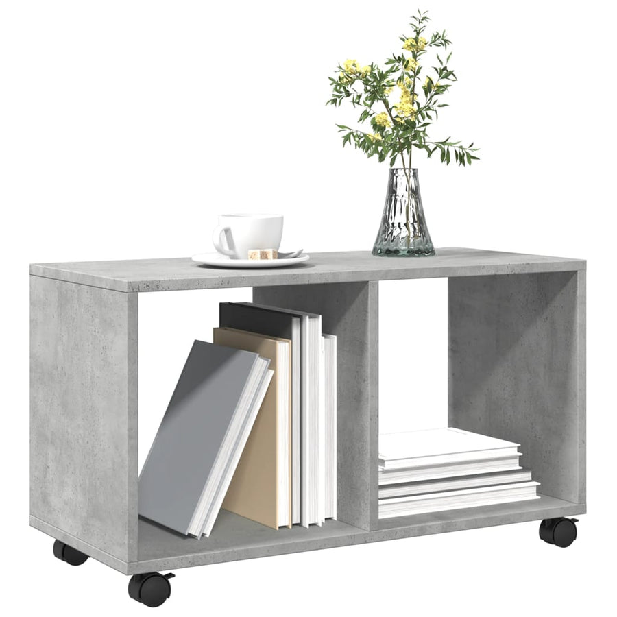 Rolkast 72x33x42,5 cm bewerkt hout betongrijs