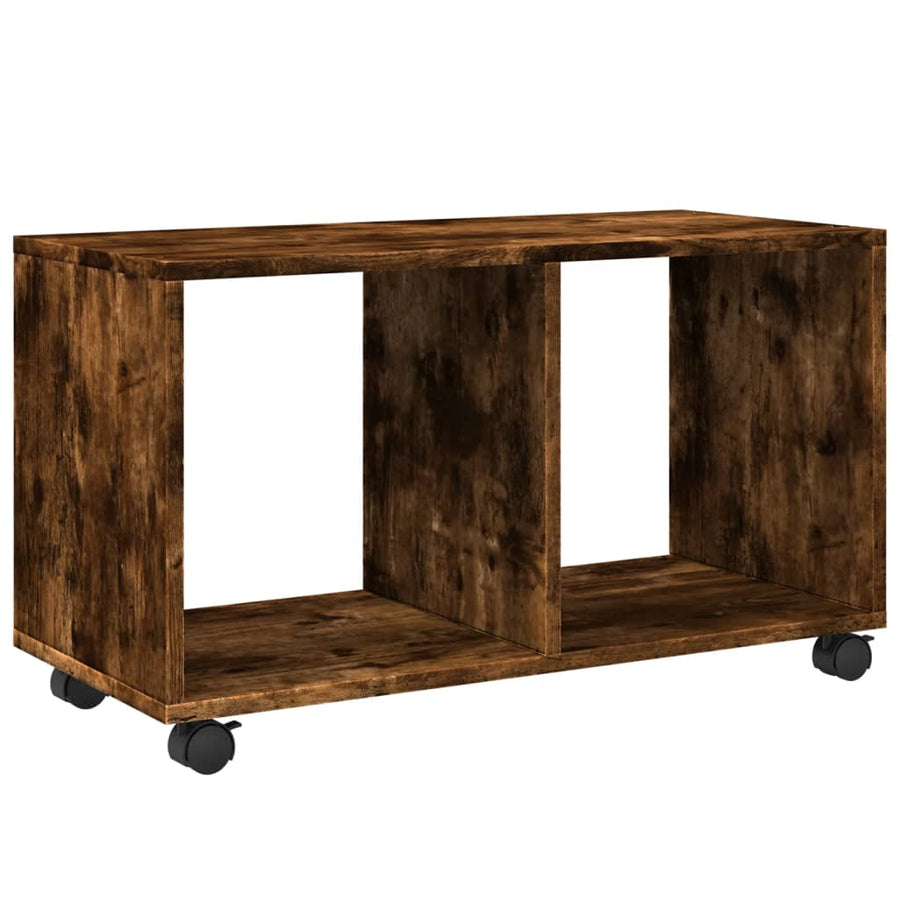 Rolkast 72x33x42,5 cm bewerkt hout gerookt eikenkleurig