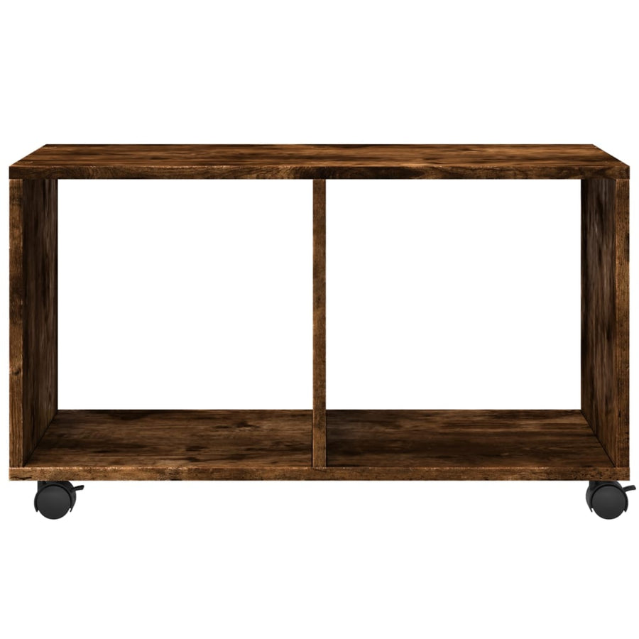 Rolkast 72x33x42,5 cm bewerkt hout gerookt eikenkleurig