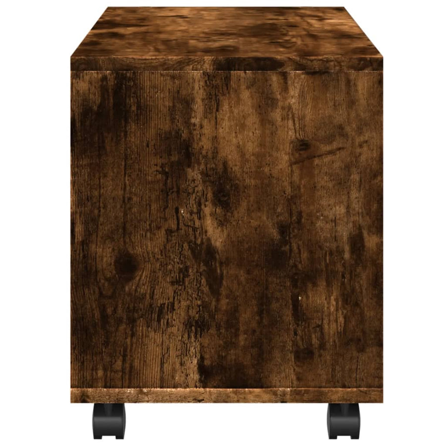 Rolkast 72x33x42,5 cm bewerkt hout gerookt eikenkleurig
