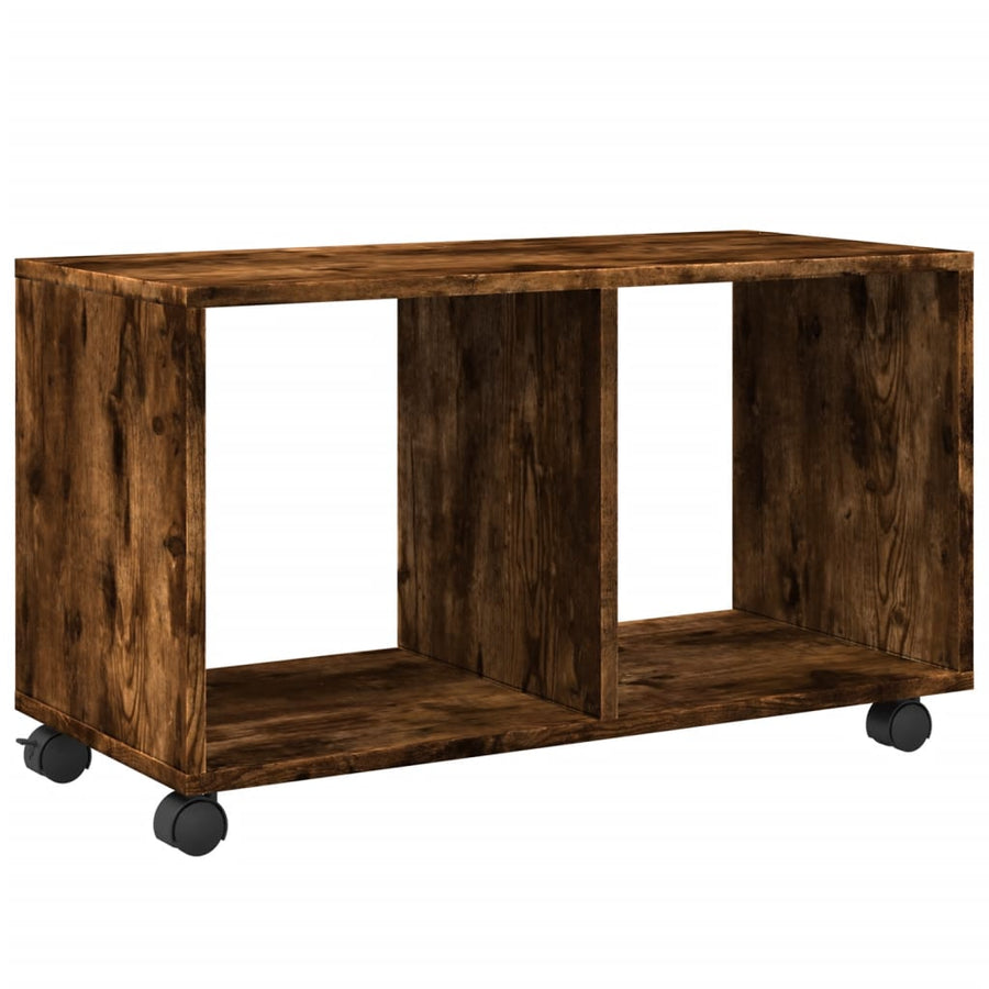 Rolkast 72x33x42,5 cm bewerkt hout gerookt eikenkleurig