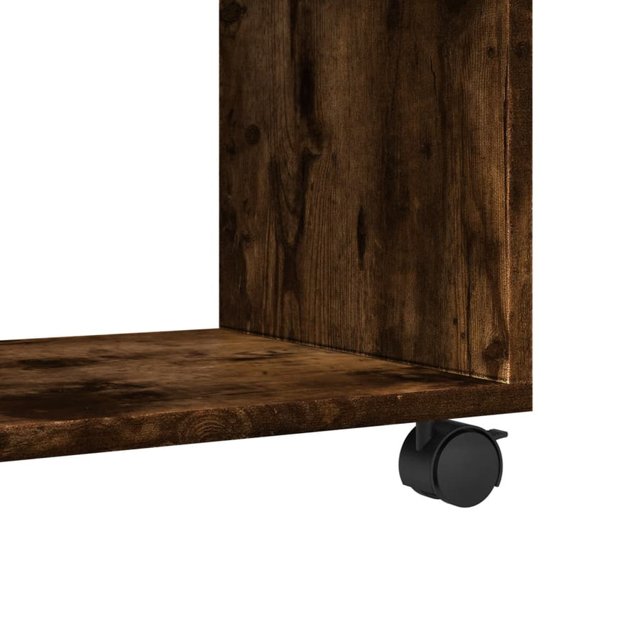 Rolkast 72x33x42,5 cm bewerkt hout gerookt eikenkleurig