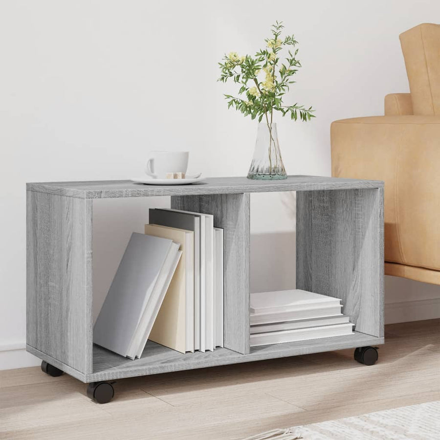 Rolkast 72x33x42,5 cm bewerkt hout grijs sonoma eikenkleurig