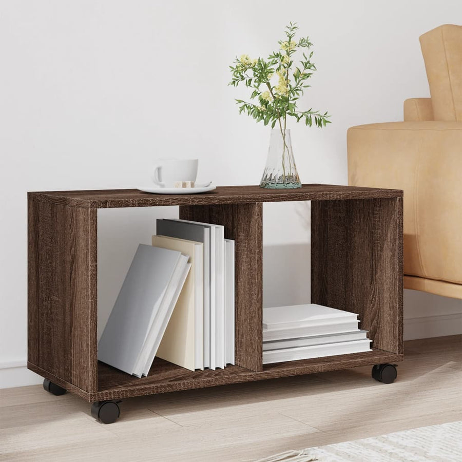 Rolkast 72x33x42,5 cm bewerkt hout bruin eikenkleurig