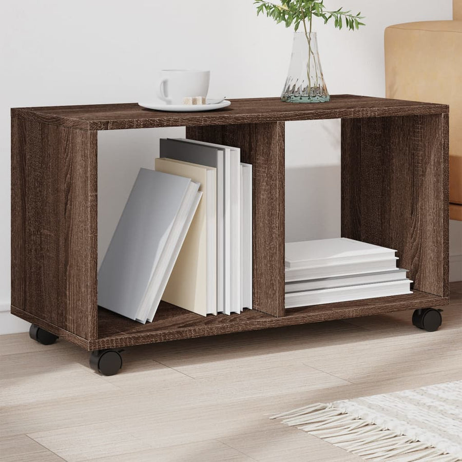 Rolkast 72x33x42,5 cm bewerkt hout bruin eikenkleurig