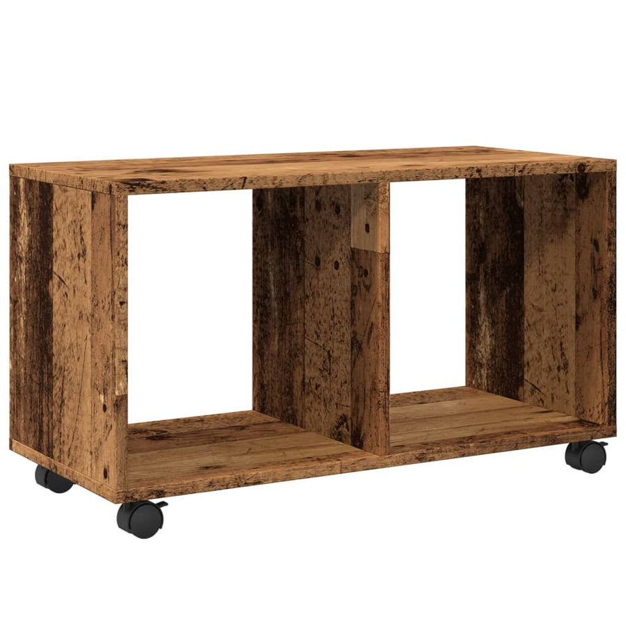 Rolkast 72x33x42,5 cm bewerkt hout oud houtkleurig