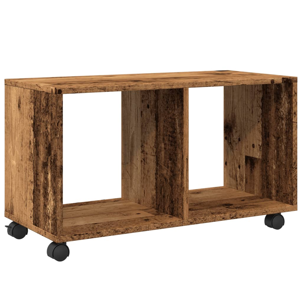 Rolkast 72x33x42,5 cm bewerkt hout oud houtkleurig