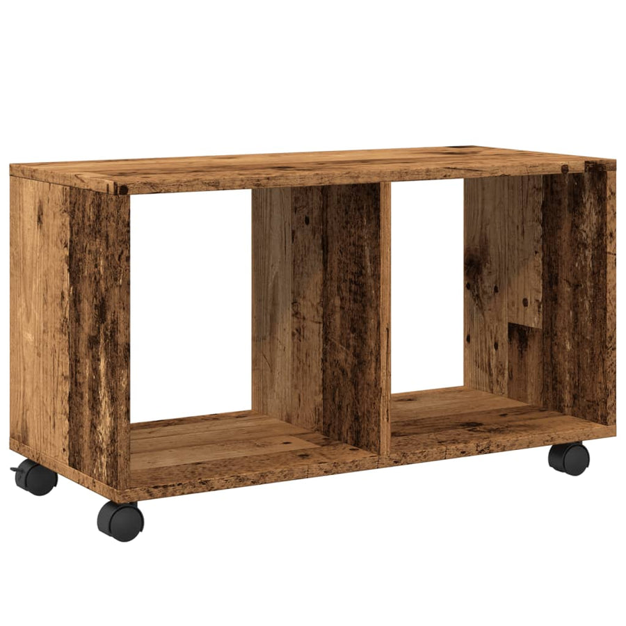 Rolkast 72x33x42,5 cm bewerkt hout oud houtkleurig