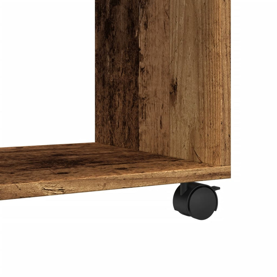 Rolkast 72x33x42,5 cm bewerkt hout oud houtkleurig