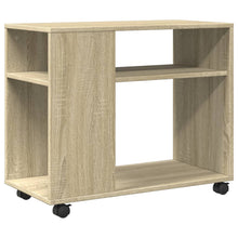 Bijzettafel met wieltjes 70x35x60 cm hout sonoma eikenkleurig