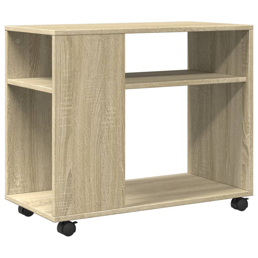 Bijzettafel met wieltjes 70x35x60 cm hout sonoma eikenkleurig