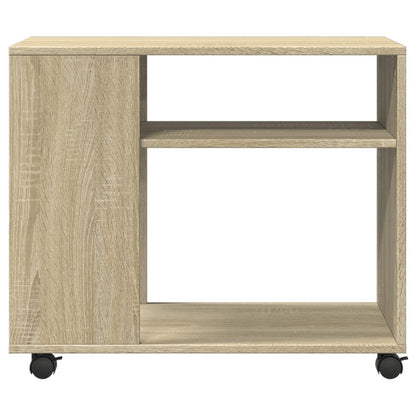 Bijzettafel met wieltjes 70x35x60 cm hout sonoma eikenkleurig