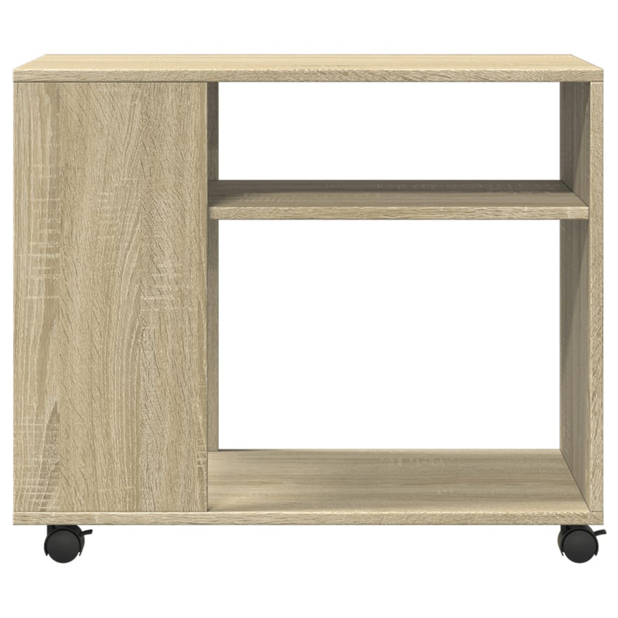 Bijzettafel met wieltjes 70x35x60 cm hout sonoma eikenkleurig