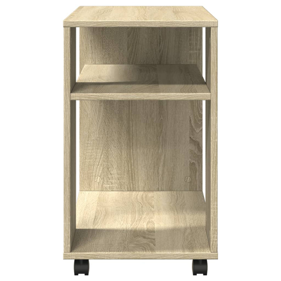 Bijzettafel met wieltjes 70x35x60 cm hout sonoma eikenkleurig