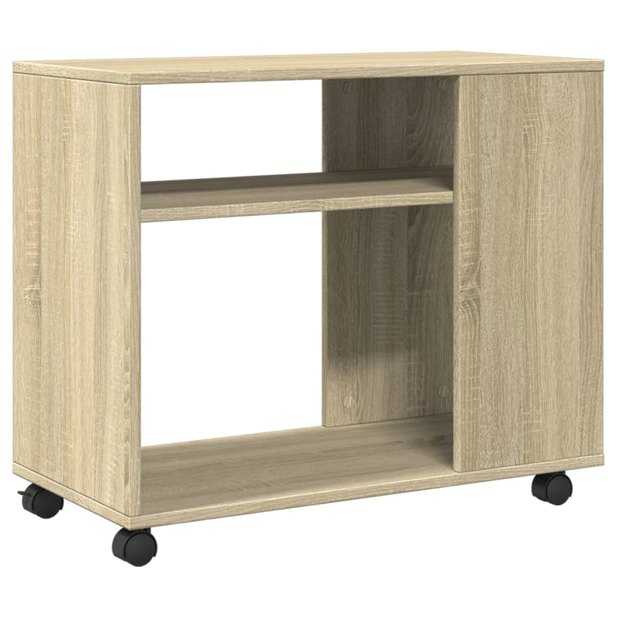 Bijzettafel met wieltjes 70x35x60 cm hout sonoma eikenkleurig