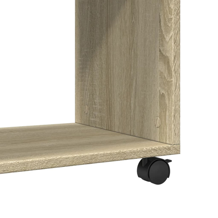 Bijzettafel met wieltjes 70x35x60 cm hout sonoma eikenkleurig