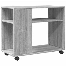 Bijzettafel met wieltjes 70x35x60 cm hout grijs sonoma eiken