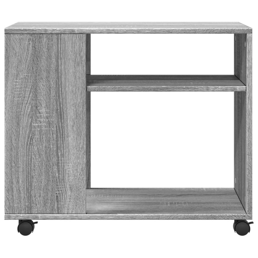 Bijzettafel met wieltjes 70x35x60 cm hout grijs sonoma eiken