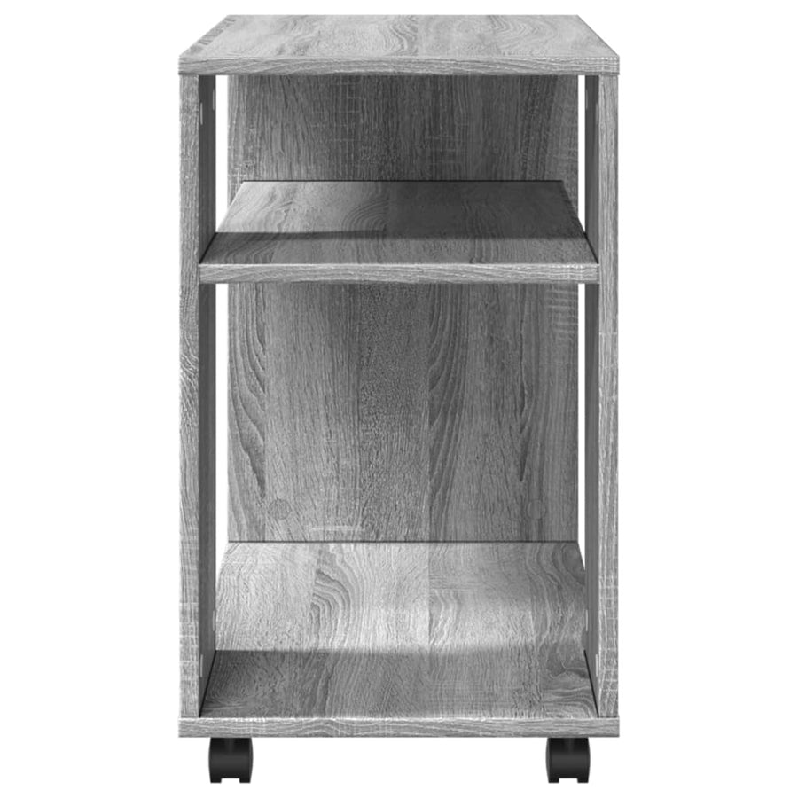 Bijzettafel met wieltjes 70x35x60 cm hout grijs sonoma eiken