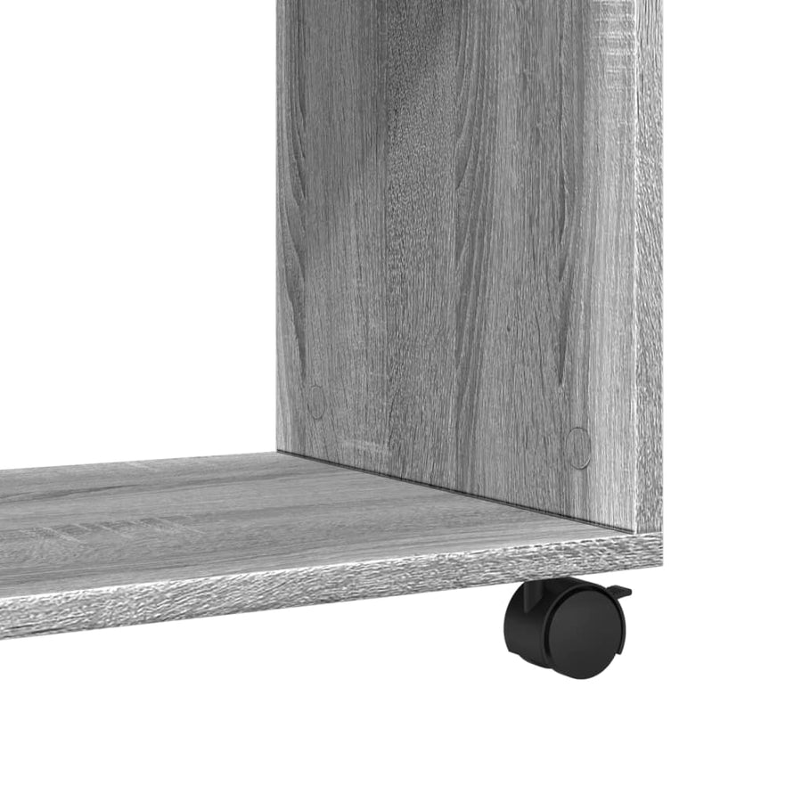 Bijzettafel met wieltjes 70x35x60 cm hout grijs sonoma eiken