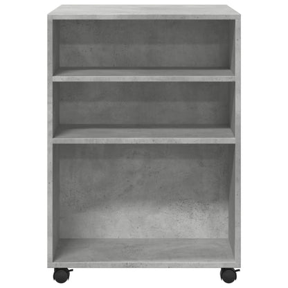 Bijzettafel met wieltjes 55x60x78 cm bewerkt hout betongrijs