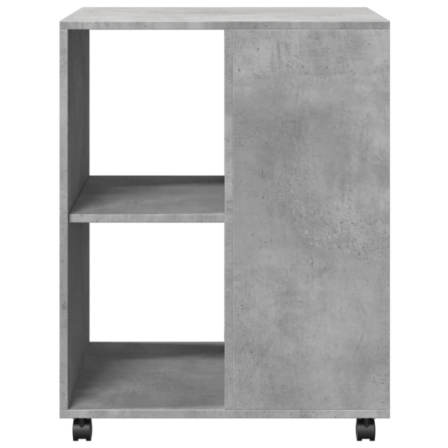 Bijzettafel met wieltjes 55x60x78 cm bewerkt hout betongrijs