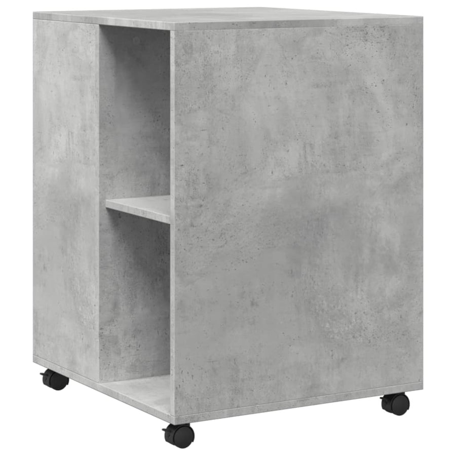 Bijzettafel met wieltjes 55x60x78 cm bewerkt hout betongrijs