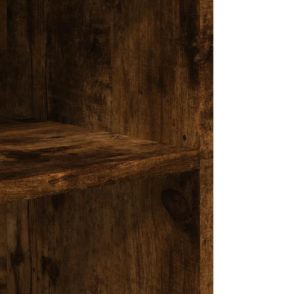 Bijzettafel met wieltjes 55x60x78 cm hout gerookt eikenkleurig