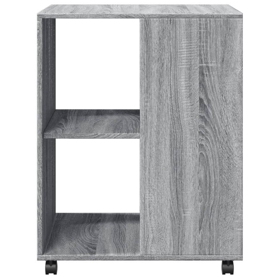 Bijzettafel met wieltjes 55x60x78 cm hout grijs sonoma eiken