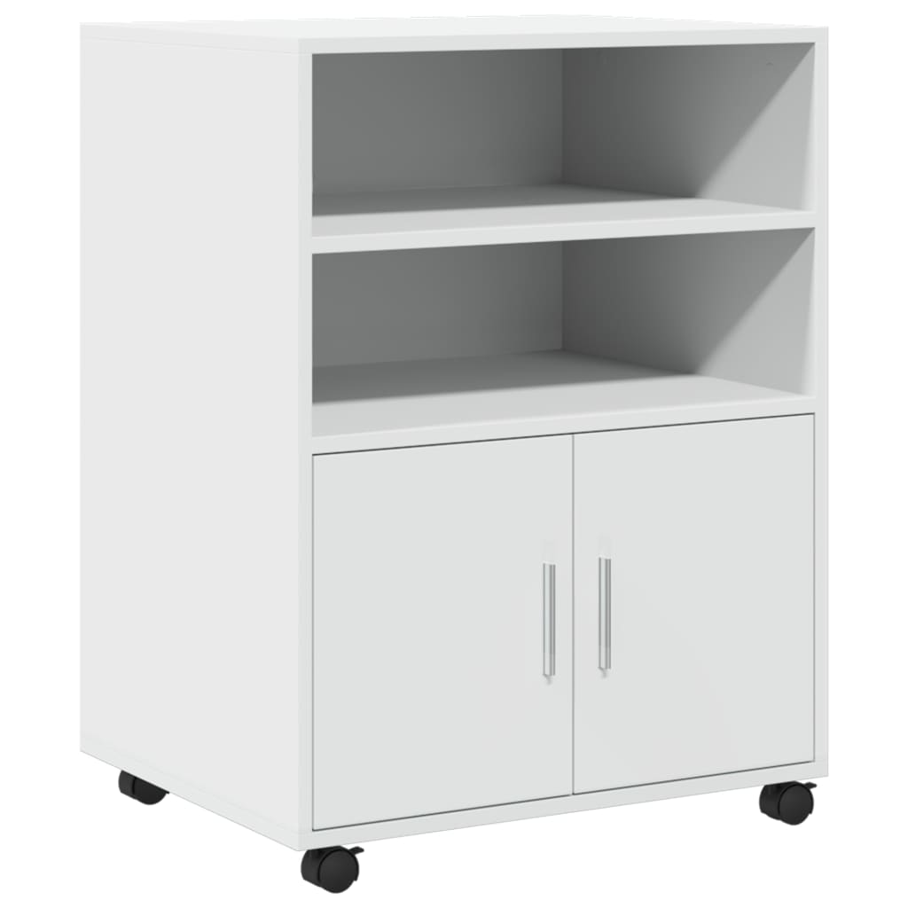 Rolkast 60x48x81 cm bewerkt hout wit