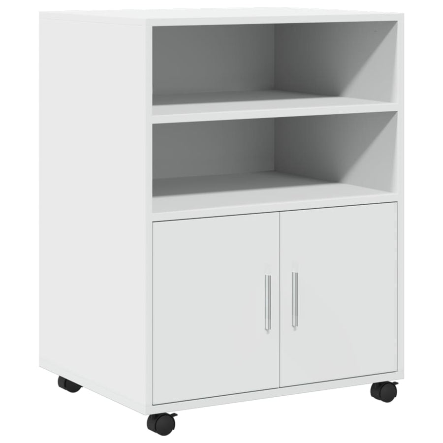 Rolkast 60x48x81 cm bewerkt hout wit