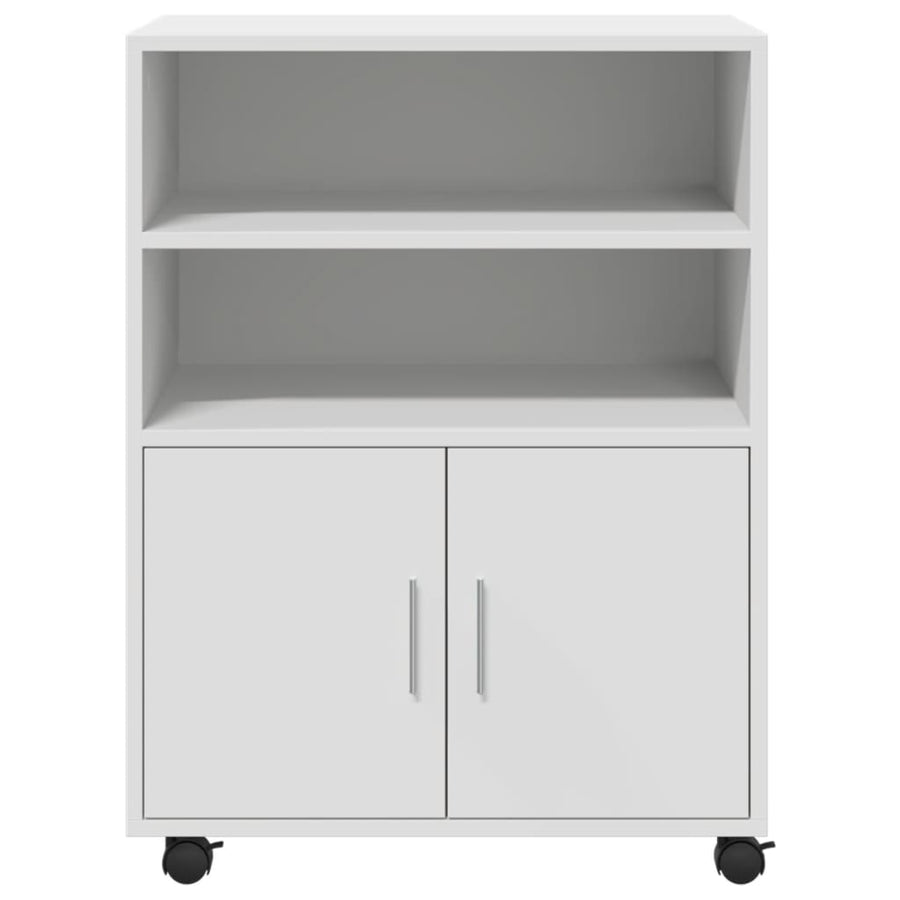 Rolkast 60x48x81 cm bewerkt hout wit