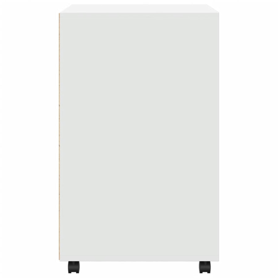 Rolkast 60x48x81 cm bewerkt hout wit
