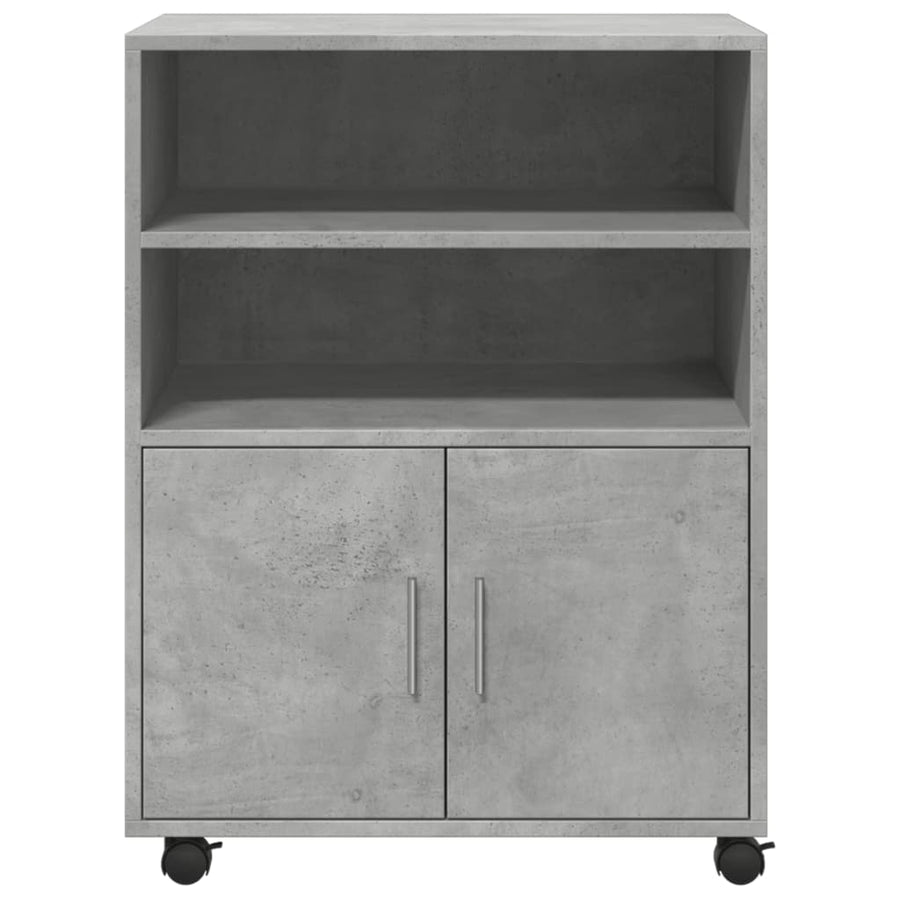 Rolkast 60x48x81 cm bewerkt hout betongrijs