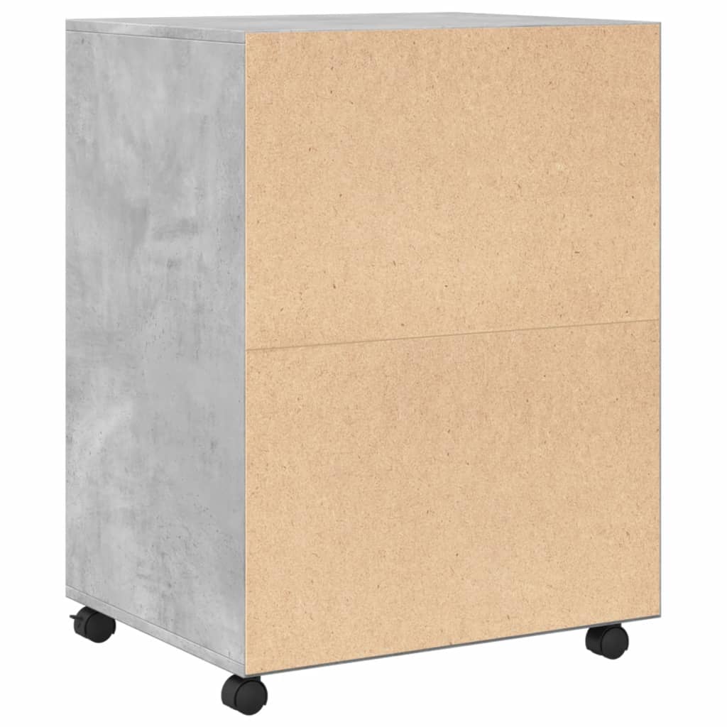 Rolkast 60x48x81 cm bewerkt hout betongrijs