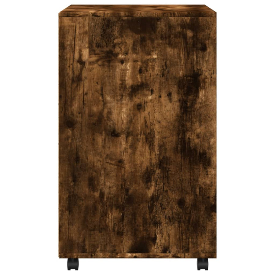 Rolkast 60x48x81 cm bewerkt hout gerookt eikenkleurig