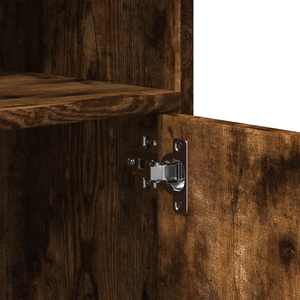 Rolkast 60x48x81 cm bewerkt hout gerookt eikenkleurig