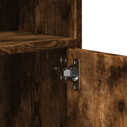 Rolkast 60x48x81 cm bewerkt hout gerookt eikenkleurig