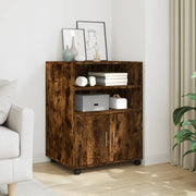 Rolkast 60x48x81 cm bewerkt hout gerookt eiken