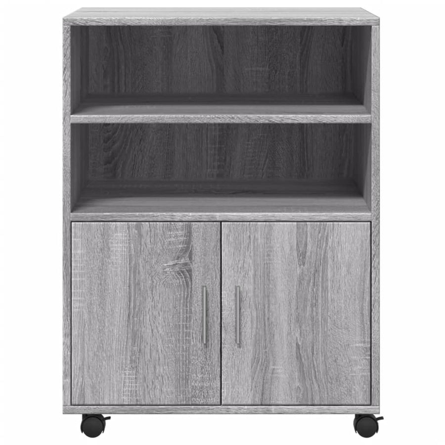 Rolkast 60x48x81 cm bewerkt hout grijs sonoma eikenkleurig