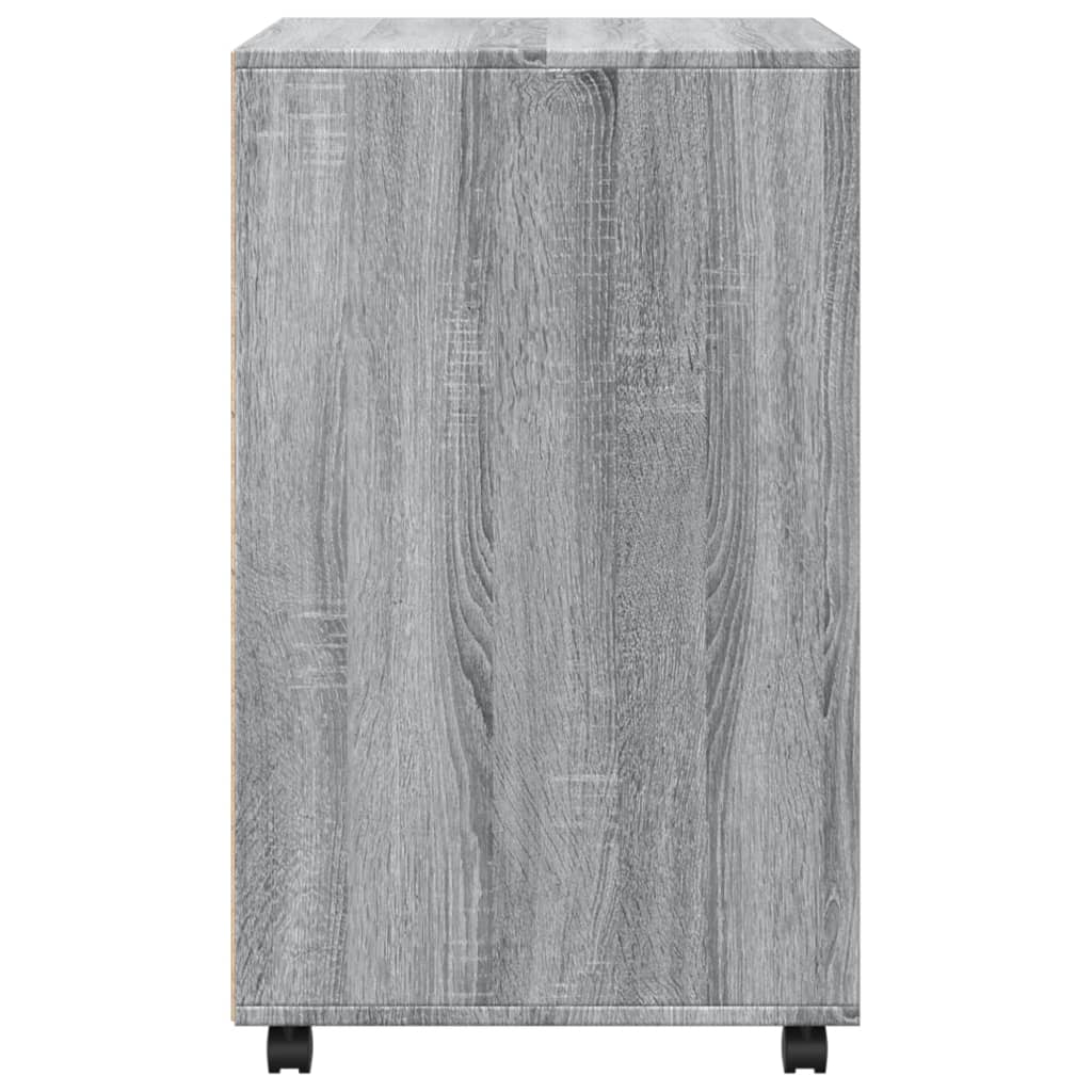 Rolkast 60x48x81 cm bewerkt hout grijs sonoma eikenkleurig