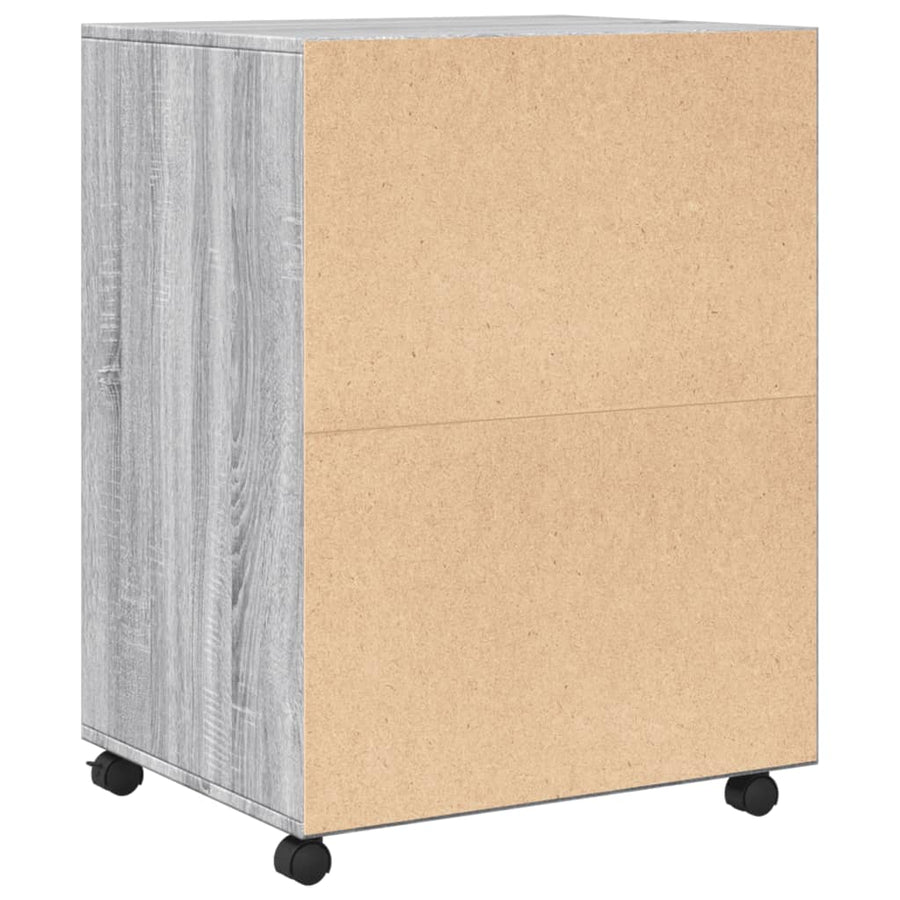 Rolkast 60x48x81 cm bewerkt hout grijs sonoma eikenkleurig