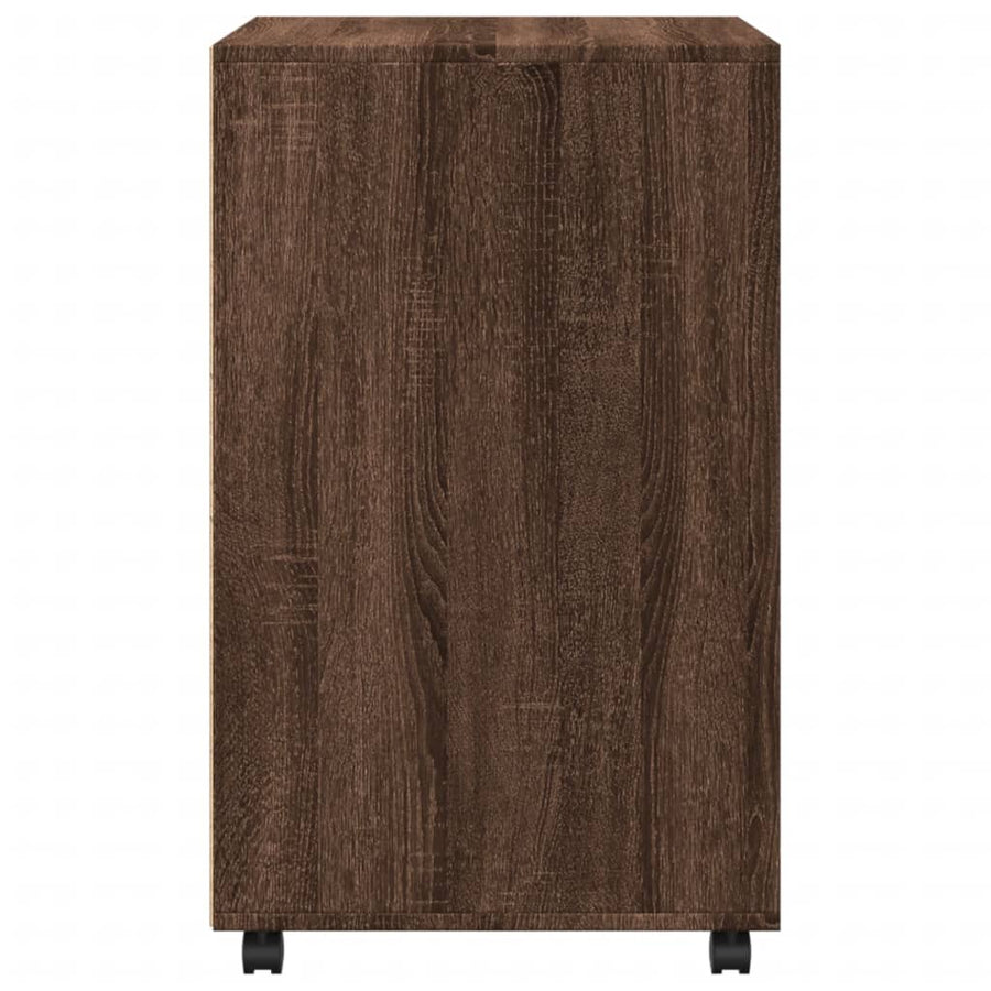 Rolkast 60x48x81 cm bewerkt hout bruin eikenkleur