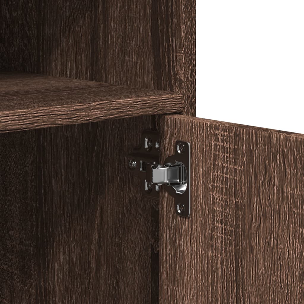 Rolkast 60x48x81 cm bewerkt hout bruin eikenkleur