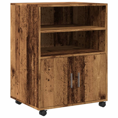 Rolkast 60x48x81 cm bewerkt hout oud houtkleurig