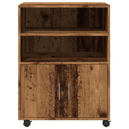 Rolkast 60x48x81 cm bewerkt hout oud houtkleurig