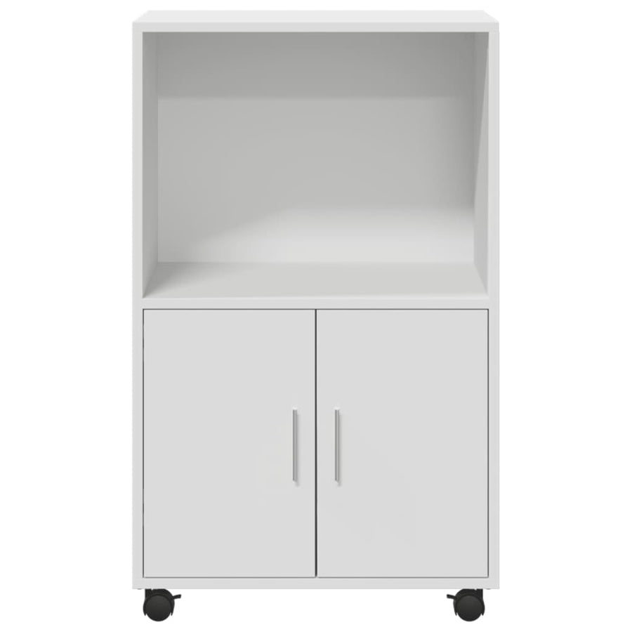 Rolkast 55x40x91 cm bewerkt hout wit