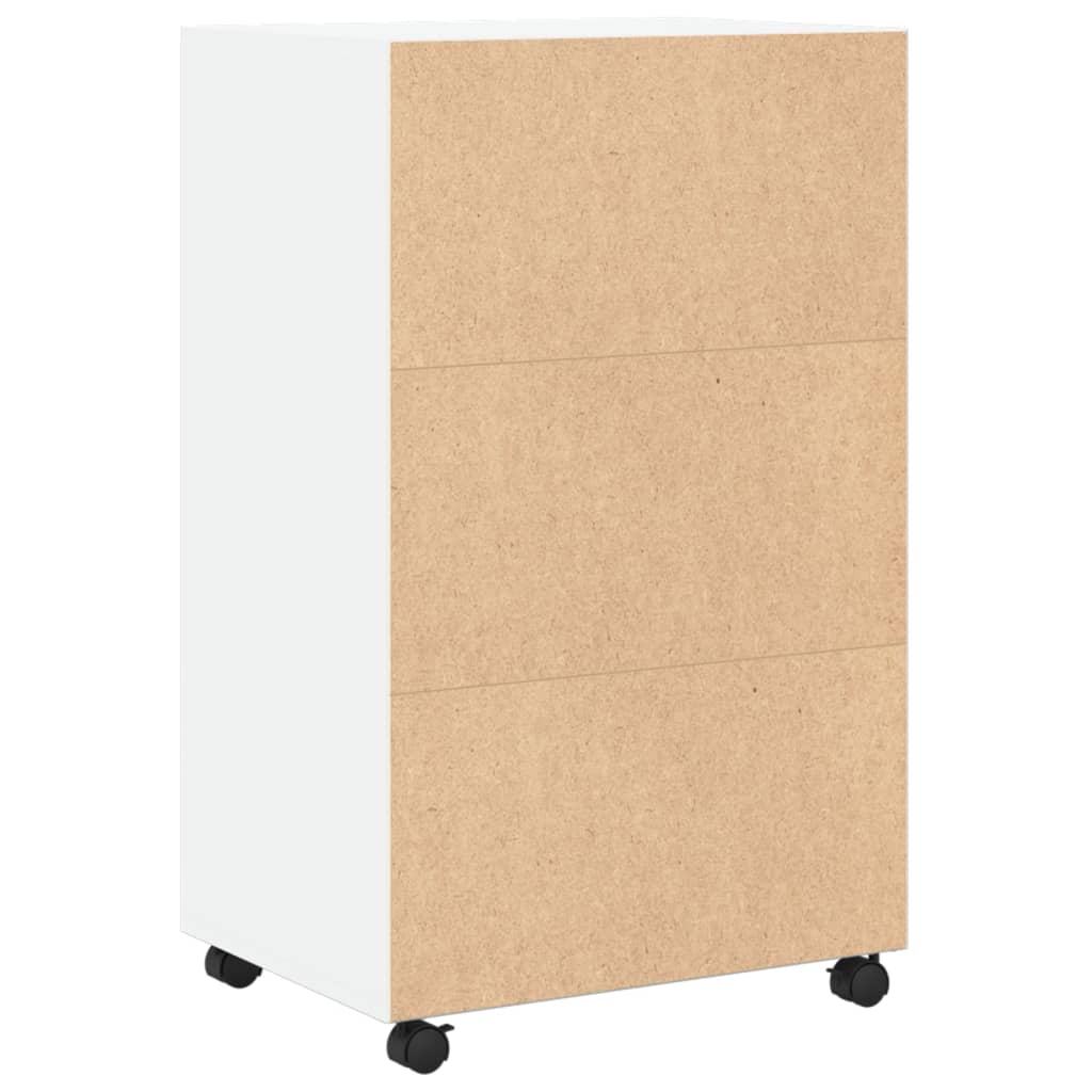 Rolkast 55x40x91 cm bewerkt hout wit