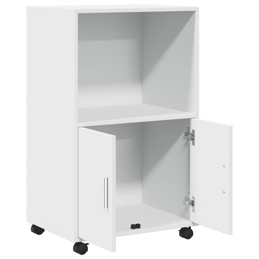 Rolkast 55x40x91 cm bewerkt hout wit